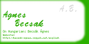 agnes becsak business card